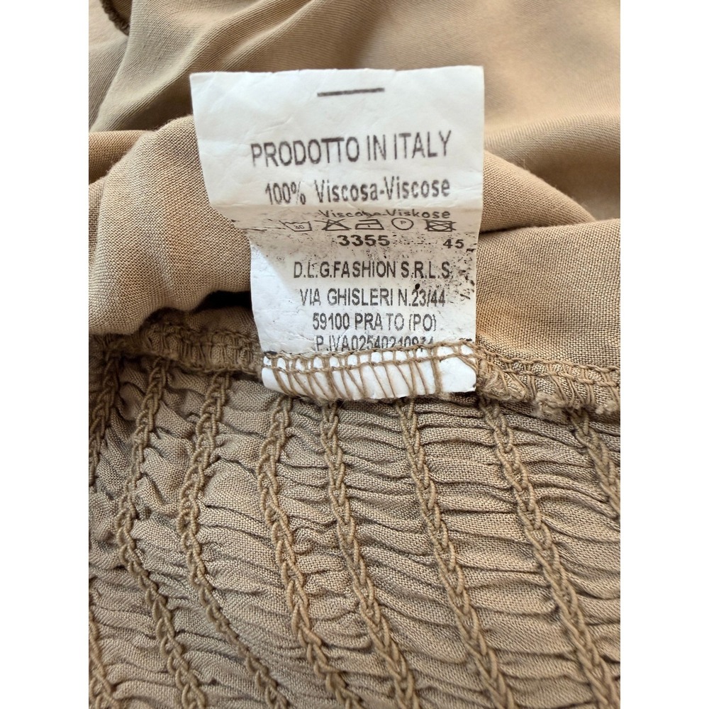 Andzela Italy 4Piece Set Duster Palazzo Pants Bandeau Headwrap Tan Viscose NEW M - Picture 8 of 11